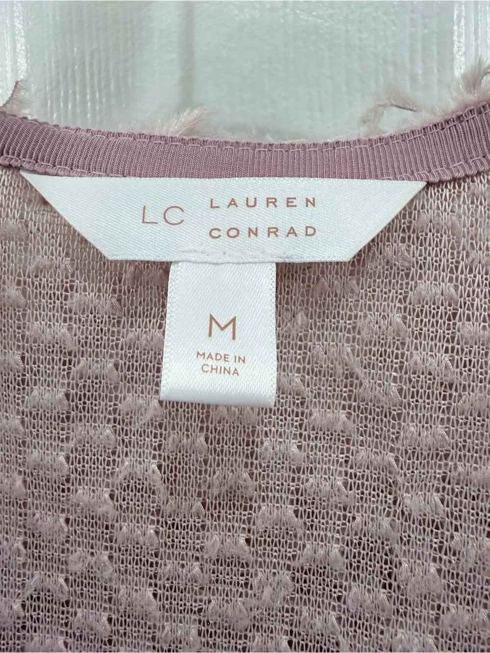 LC Lauren Conrad Plush Shaggy Open-Front Cardigan - Dusty Rose